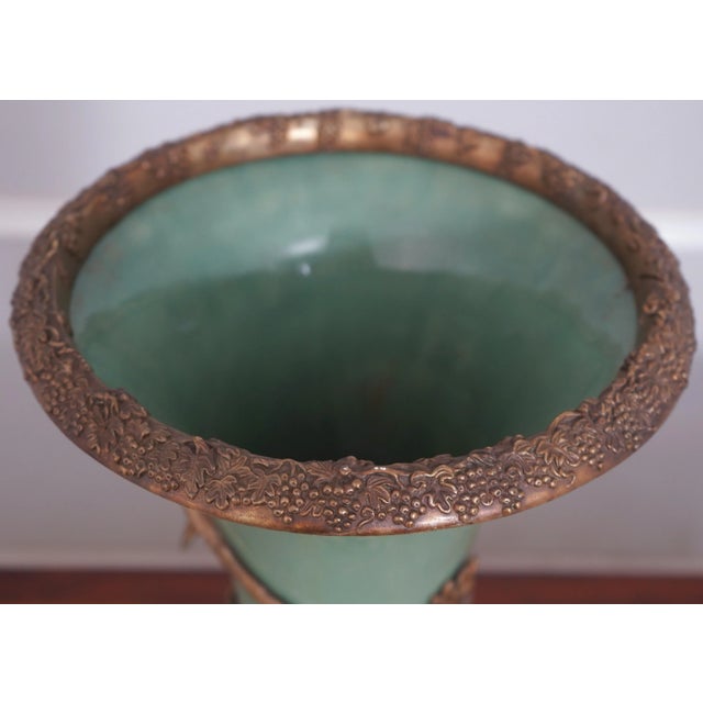 Pair Bronze Mounted Porcelain Vases For Sale - Image 4 of 11