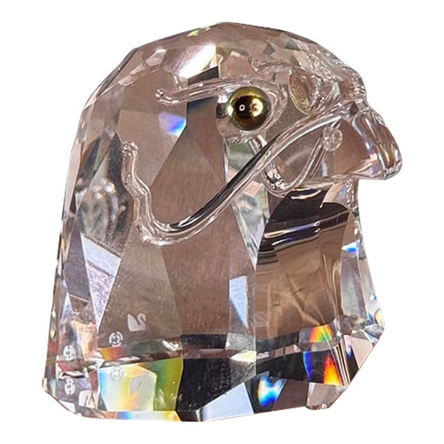 Vintage Swarovski Crystal Falcon Head Bust For Sale