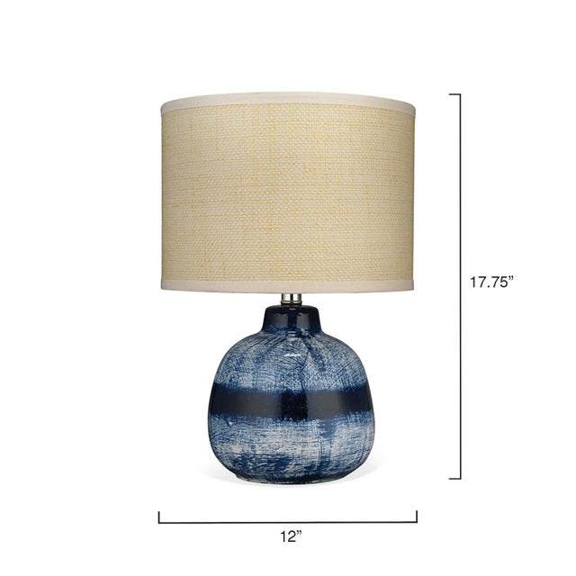 Coastal Jamie Young Batik Table Lamp with Raffia Shade, Small For Sale - Image 3 of 6