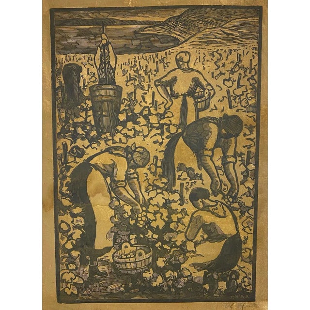 Alexandre Mairet, Harvest in Switzerland, Engraving, 1916 For Sale - Image 7 of 7