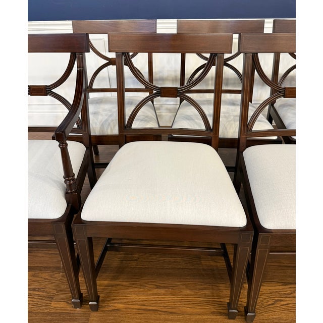 Set of Eight Adams Style Mahogany Dining Chairs by Leighton Hall - Showroom Samples For Sale In Atlanta - Image 6 of 14