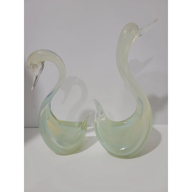 Figurative Vintage Murano Seguso Opalaline Glass Duck/Swan Set - 2 Pieces For Sale - Image 3 of 10