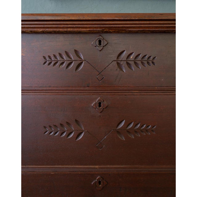 Antique Chest of Drawers With Eastlake Carvings and Brass Hardware For Sale - Image 12 of 17