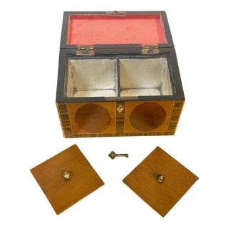 Antique Gillows Tea Caddy, Ebony & Satinwood, Circa 1795 For Sale