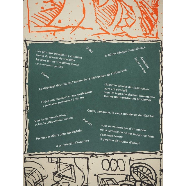 Modern Pierre Alechinsky, Imagination Takes Power (May 68), Original Lithograph Poster For Sale - Image 3 of 6