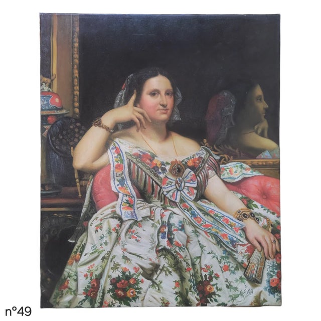 Signed lower right S. Hills, oil on canvas, circa late 20th century. Depicting an elegant seated lady in a richly...