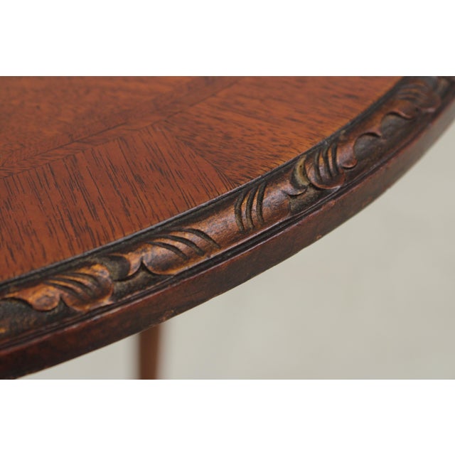 Wood Vintage Walnut Inlaid Pembroke Drop Leaf Table For Sale - Image 7 of 10