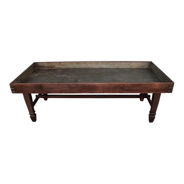19th Century Dairy Sorting Table With Tin Liner For Sale