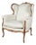 An Antique French Provincial-Style Bergere a l'Oreilles Newly Upholstered For Sale