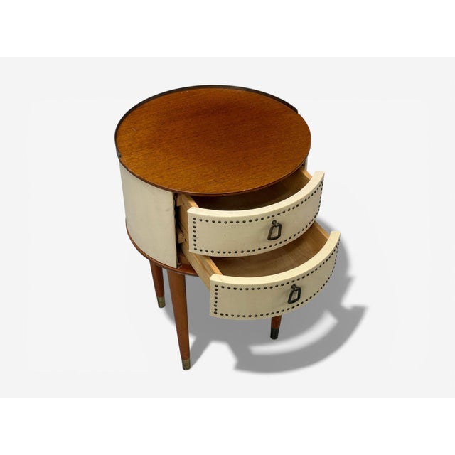 Halvdan Petterson, Nightstands, Leather, Beech, Brass, Sweden, 1950s For Sale - Image 10 of 14