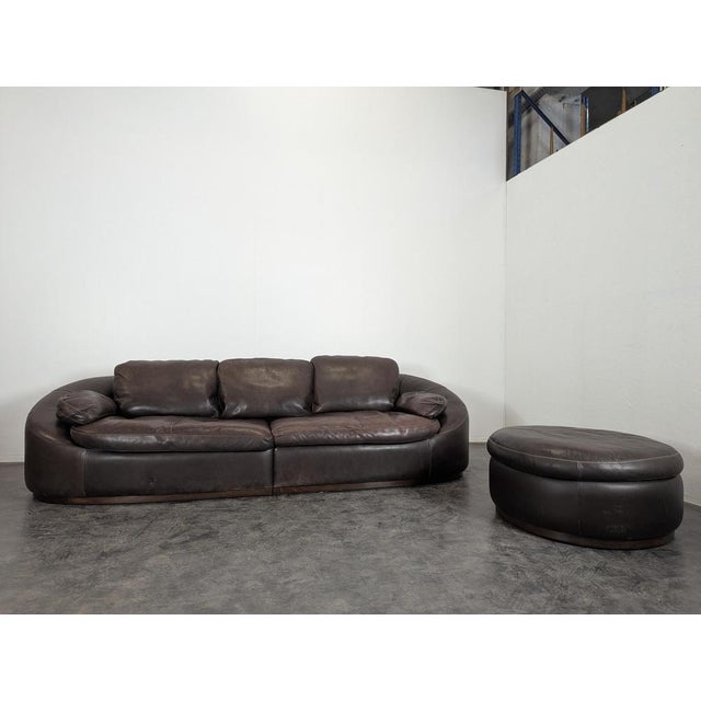 Animal Skin Italian Sofa and Ottoman by Giovanni Sforza, 1980s For Sale - Image 7 of 11