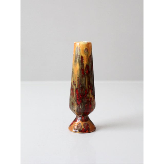 Mid-Century Studio Pottery Bud Vase With Lava Glaze For Sale - Image 9 of 10
