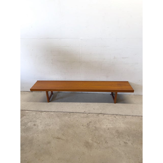 Vintage Torbjørn Afdal for Bruksbo “Krobo” Teak Bench, Norway 1960s — 79 Inches For Sale - Image 9 of 11