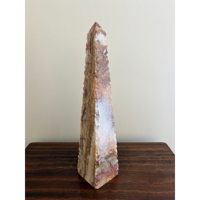 Neoclassical Solid Marble Green and Brown Obelisk For Sale - Image 4 of 13