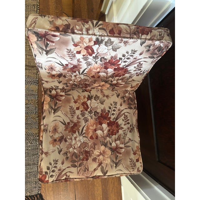 Wood Floral Satin Low Slipper Chair Attributed to Folke Ohlsson for Dux, 1960s For Sale - Image 7 of 7