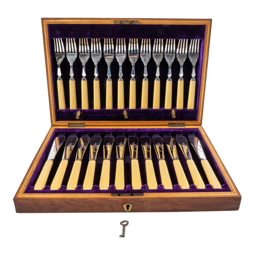 【James Deakin & Sons 】【純銀継手 / 白蝶貝】ティーナイフ antique-james-deakin-and-sons-