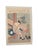 Beautiful Japanese woodblock print featuring a woman doing her toenails. Lovely texture and vibrancy, please see the...