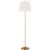 Suzanne Kasler by Visual Comfort Signature Wyatt 52" Floor Lamp in Hand-Rubbed Antique Brass with Linen Shade For Sale