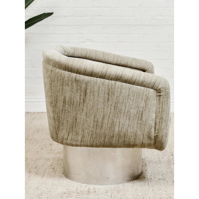 Leon Rosen Mid 20th Century Styled After Leon Rosen for Pace Mid Century Chrome Swivel Lounge Chair For Sale - Image 4 of 11