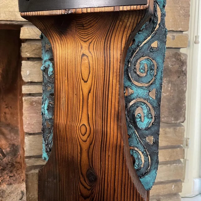 Wood Witco Tiki Mid Century Wood Carved Fireplace Tool Set With Brutalist Accent For Sale - Image 7 of 15