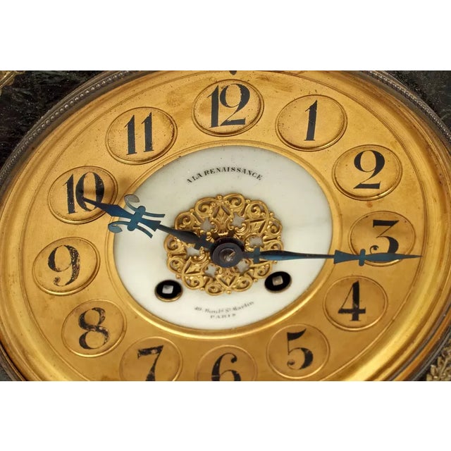 Stunning Antique Clock & Garnitures, French Napoleon III, Marble, Mantel, Set of 3, 1800s, 19th Century! Experience the...