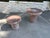 Pair of 1980s Postmodern Mauve Resin Faux Marble Swirl Pedestal Tables For Sale - Image 4 of 15
