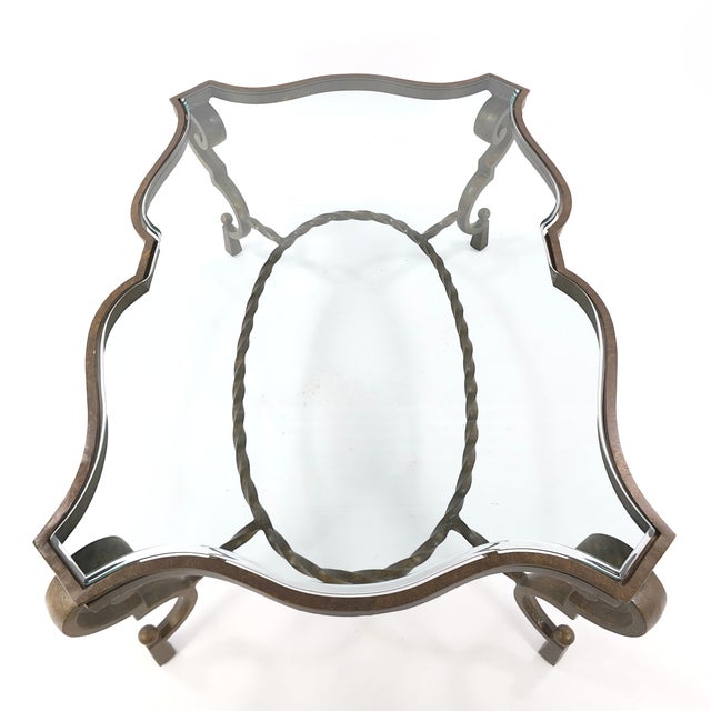 Burnt Umber 1940s French Art Deco Coffee Table in the Style of Gilbert Poillerat For Sale - Image 8 of 11