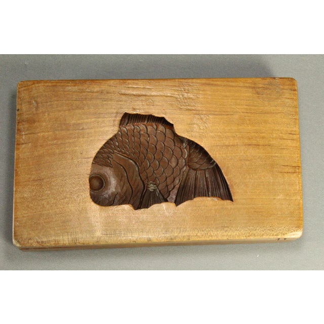 Early 20th C. Japan Hand Carved Koi Fish Mold Kashigata for Sweet Cakes Wagashi For Sale - Image 13 of 18