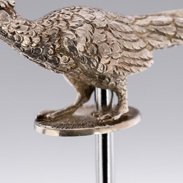 20th Century Silver Corkscrew in the Shape of Pheasant, England, 1991 For Sale - Image 6 of 15