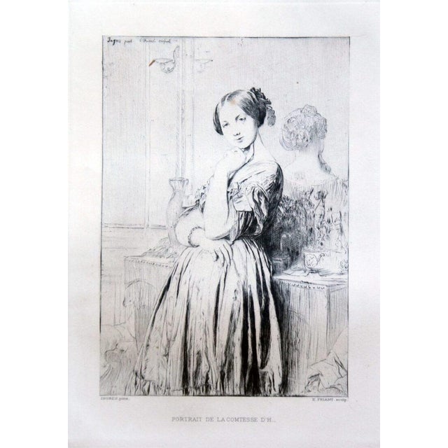 Portrait de la Comtesse d’Haussonville Etching and Aquatint. Image Dim: cm 18x25; Sheet Dim: cm 44x29; Passepartout Dim:...