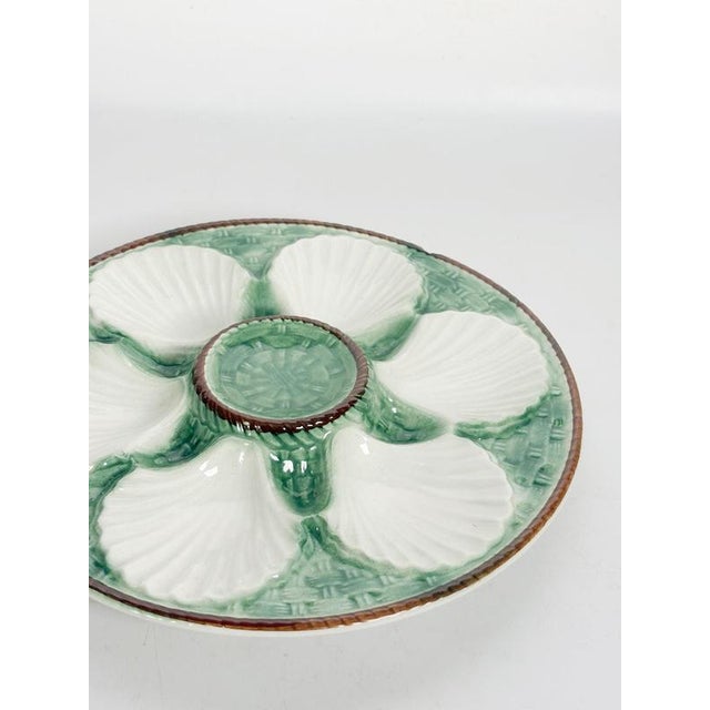 19th Century Majolica Oyster Plate, France For Sale - Image 6 of 13