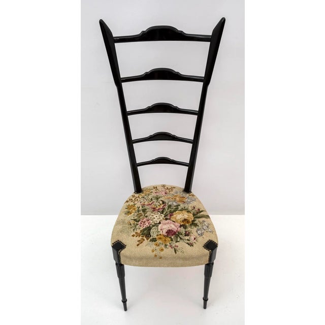 Brown Set of Mid-Century Modern Chiavari Style Chairs with High Back by Gio Ponti, Italy, 1950s For Sale - Image 8 of 15