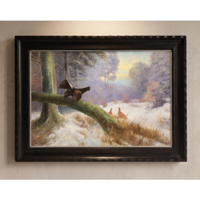 Capercaillie in a Winter Landscape, 1910, Oil Painting on Canvas, Framed For Sale - Image 4 of 16