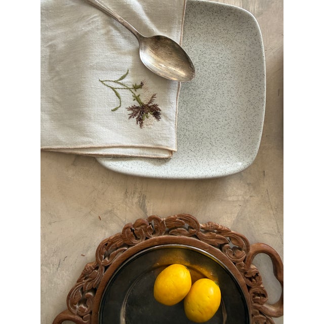 Glidden Pottery Vintage Glidden Pottery Speckled Square Plates – Mid-Century California Stoneware, Set of 2 For Sale - Image 4 of 9