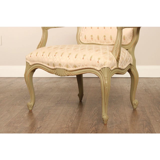1990s Ethan Allen French Louis XV Style Fauteuil Armchairs - A Pair For Sale - Image 9 of 12