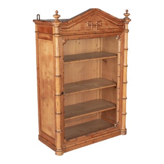 19th Century French Faux Bamboo Vitrine or Wall Cabinet For Sale