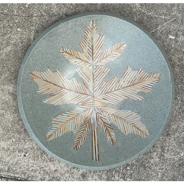 Ceramic Vintage Monumental Leaf Motif Decorative Bowl For Sale - Image 7 of 12