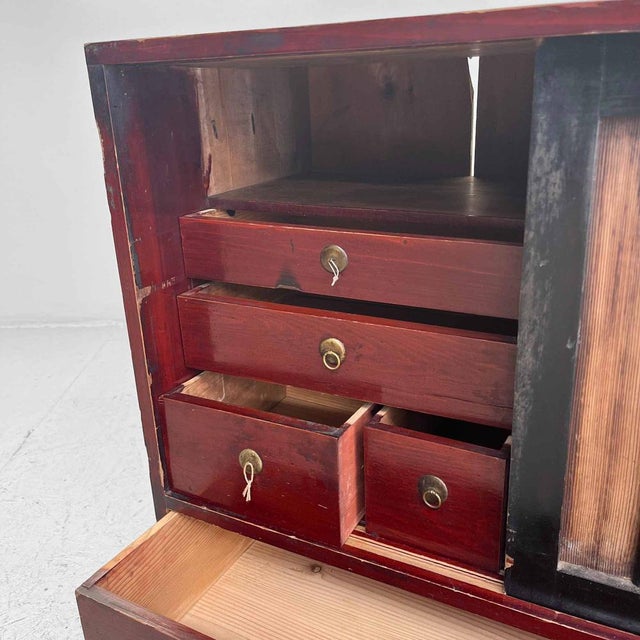 Black Decorative Japanese Cabinet, 1920s For Sale - Image 8 of 14