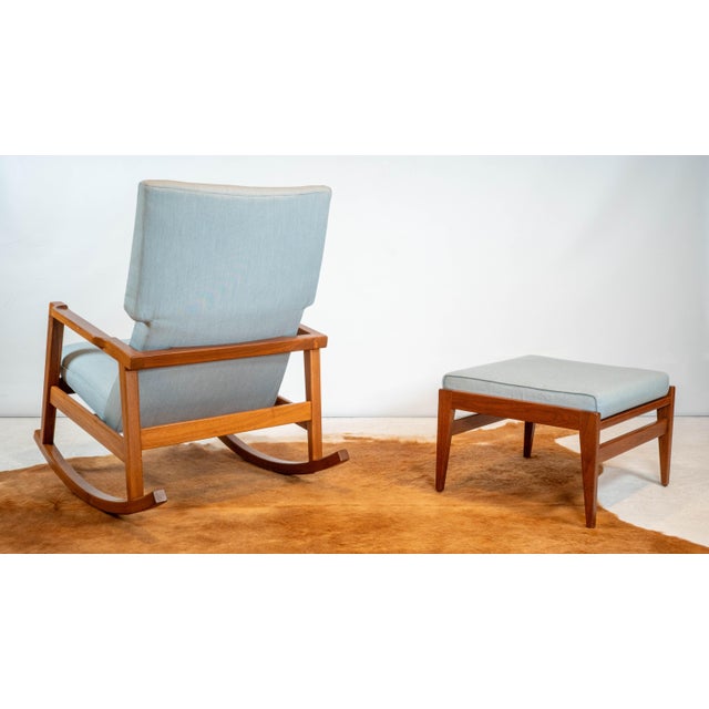 Design Within Reach Risom Rocker and Jens Ottoman, a Set For Sale - Image 14 of 18