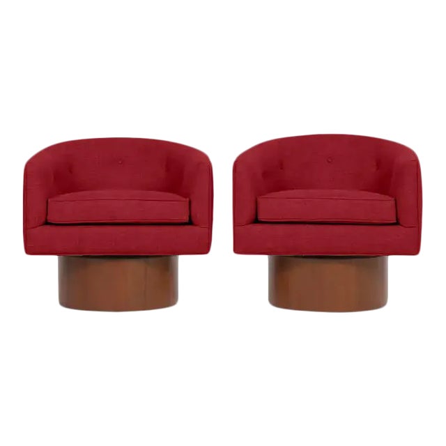 Medellin Swivel Modern Club Chairs - a Pair For Sale