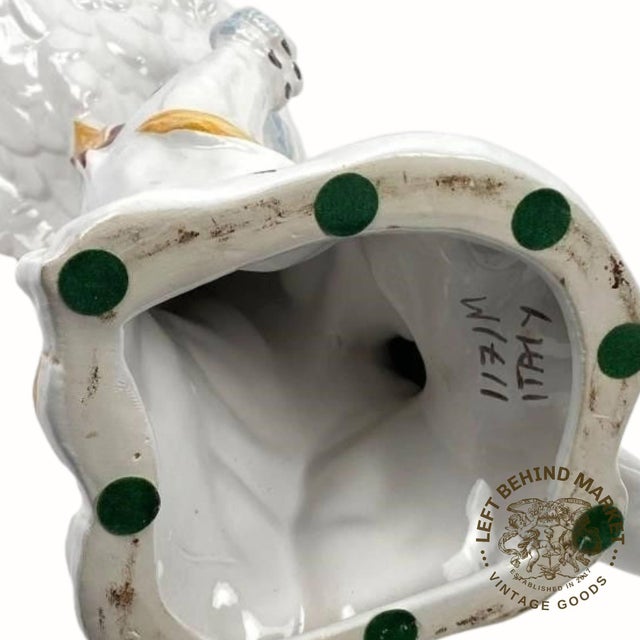 Pair of 1980s Vintage Hand-Painted Porcelain Two Dove Birds Parrots Sculpture, Italy For Sale In West Palm - Image 6 of 6