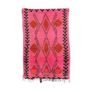 Vintage Pink Azilal Rug - 3' 8" x 5' 6" For Sale
