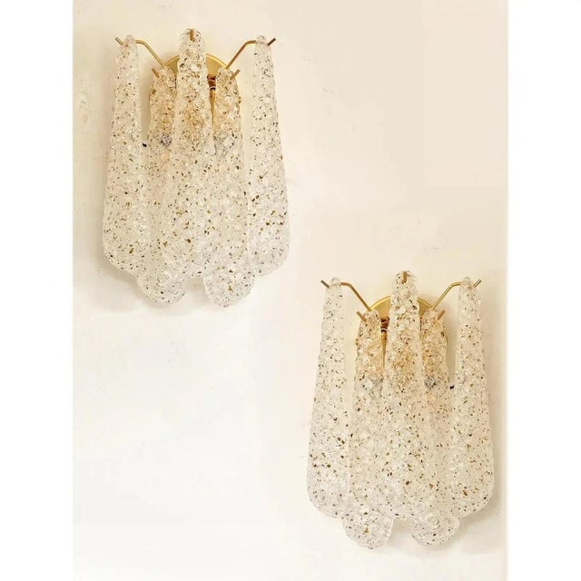 Early 21st Century Italian Gold Wall Sconce with Murano Conchiglie Glass by Simoeng, Set of 4 For Sale - Image 5 of 11