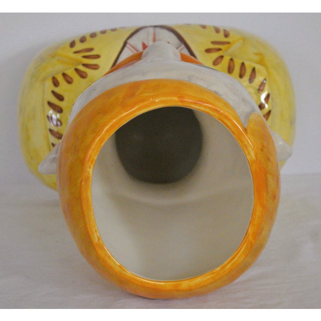 1960s Horchow Italian Hand Painted Ceramic Male Head Bust Planter Vase For Sale In Cincinnati - Image 6 of 8