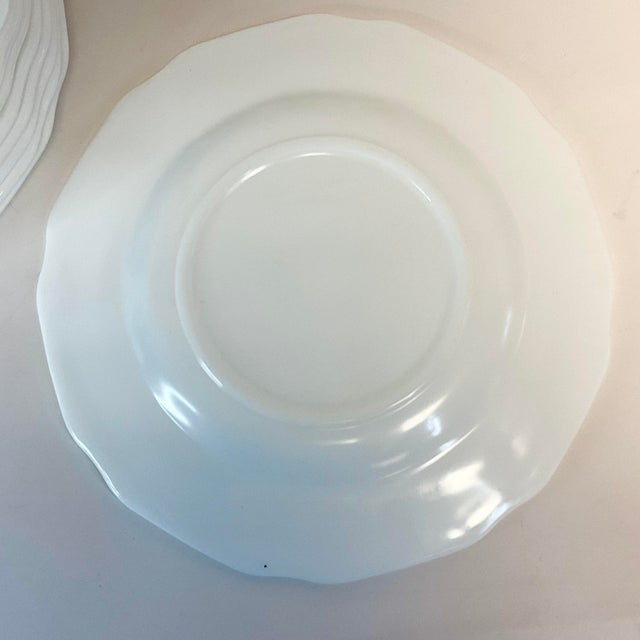 White 1970s Americana Arts & Crafts Indiana Glass Co. Grape Leaf Cluster Dinner Plates - Set of 8 For Sale - Image 8 of 12