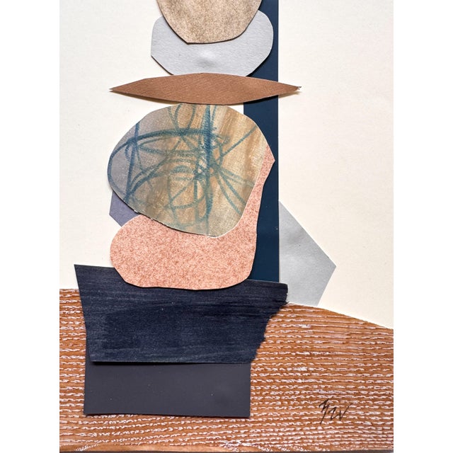"Vessel 2" Original Mixed-Media Framed Collage on Paper by Zac Woodiel For Sale - Image 10 of 12