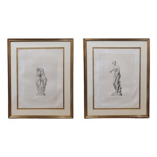 Auguste Boucher-Desnoyers, Love and Psyche and J. B. R. U. Massard Venus De Médici, 1800s, Etching For Sale