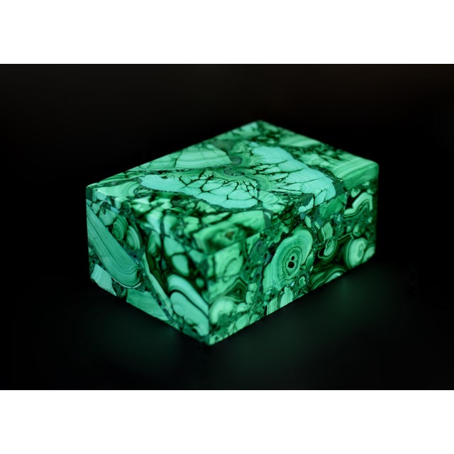 Malachite Box Natural Gemstone Butterfly For Sale - Image 15 of 16