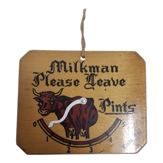 English Vintage Milkman's Sign For Sale