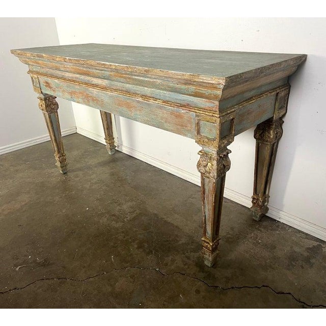 French Provincial Painted Console-Pair Is Available For Sale - Image 4 of 17